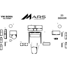Mars Cockpit Design Volkswagen Bora 1998-  Konsol-Torpido Kaplama 23 Parça Piano Black