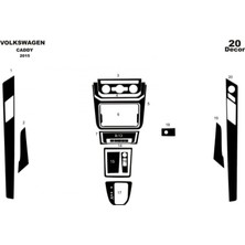 Mars Cockpit Design Volkswagen Caddy Konsol-Torpido Kaplama 2015 20 Parça Piano Black