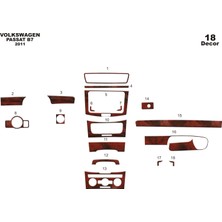 Mars Cockpit Design Volkswagen Passat B7 Uyumlu Piano Black Kaplama 2011-2014 18 Par Maun