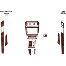 Mars Cockpit Design Volkswagen Caddy Konsol-Torpido Kaplama 2015 20 Parça Maun