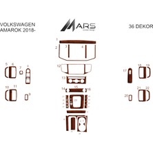 Mars Cockpit Design Volkswagen Amarok Konsol-Torpido Kaplama 2018- 36 Parça Maun