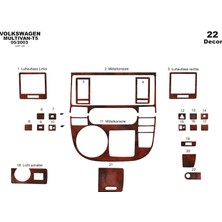 Mars Cockpit Design Volkswagen T5 Multivan Piano Black Kaplama 2003-2009 22 Parça Maun