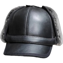 Karnas Şapka Hakiki Deri Kışlık Şapka Siperli Pilot Model