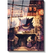 Artarilion Cam Dikey Duvar Tablosu Cam Gengar Anime Tablosu Ev Ofis Salon Modern Duvar Tablosu