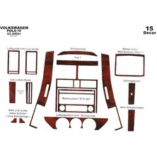 Mars Cockpit Design Volkswagen Polo Uyumlu Konsol-Torpido Kaplama 2005-2009 15 Parç Maun