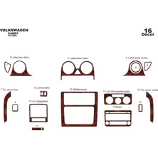 Mars Cockpit Design Volkswagen Caddy Konsol-Torpido Kaplama 2004-2009 16 Parça Maun