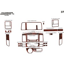 Mars Cockpit Design Volkswagen Transporter T6 Konsol-Torpido Kaplama 2010-2014 37 Pa Maun