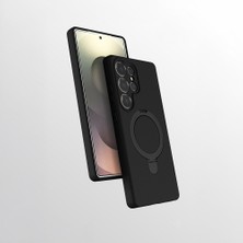Ottonova Galaxy S25 Ultra Kılıf M-Safe Şarj Özellikli Standlı Otnv Samara Kapak - Siyah