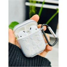 Storemax 1. Nesil ve 2. Nesil ile Uyumlu Kelebek Tasarımlı Simli Kalın Şeffaf Silikon Kılıf - Beyaz