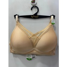 Nergiz Kadın Toparlayıcı Yarım Destekli Tül Detaylı Ten Sütyen