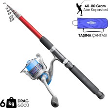 Savex Olta Seti - 300cm Olta Kamışı 40-80GR / 4000'lik Olta Makinesi (XA-Kırmızı) - Taşıma Çantalı