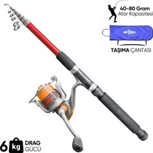 Savex Olta Seti - 300CM Olta Kamışı 40-80GR / 4000'LIK Olta Makinesi (Xb-Kırmızı) - Taşıma Çantalı