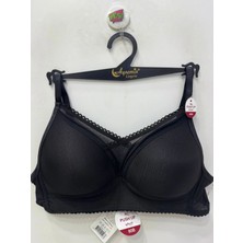 Nergiz Kadın Toparlayıcı Yarım Destekli Tül Detaylı Siyah Sütyen