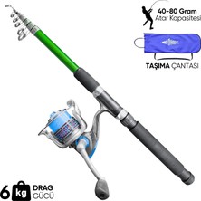 Savex Olta Seti - 300CM Olta Kamışı 40-80GR / 4000'LIK Olta Makinesi (Xa-Yeşil) - Taşıma Çantalı