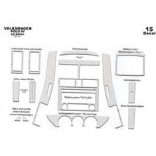 Mars Cockpit Design Volkswagen Polo Uyumlu Piano Black Kaplama 2005-2009 15 Parça Alüminyum