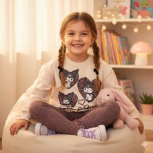 Kız Çocuk 2/5 Yaş Kuromi Baskılı Kız Takım