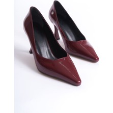 Trendella Cordelia Kadın Bordo Rugan Stiletto