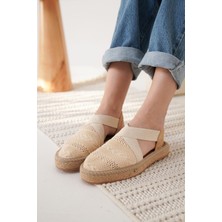Trendella Rosa Kadın Bej Espadril Ayakkabı