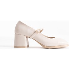 Trendella Blown Bej Rugan Kadın Topuklu Ayakkabı