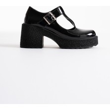 Trendella Mathilda Kadın Siyah Rugan Günlük Ayakkabı