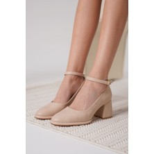 Trendella Josephine Kadın Mat Nude Topuklu Ayakkabı