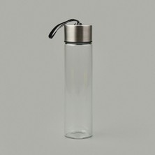 Tohana H2O Metal Kapaklı Cam Matara - Şeffaf / Gri - 450 ml