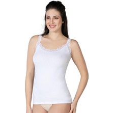 Kapsulavm Beyaz Mı Emay 1411 Modal Cotton Dantelli Atlet