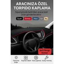 Renault Megane-1 - 3D Torpido Koruma Kılıfı - Ön Göğüs Kaplama - Kırmızı Şerit Trobus Megane