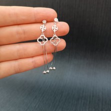 Generic 925 Ayar Sallantılı Tasarımlı Kadın Gümüş Küpe -Sade ve Şık