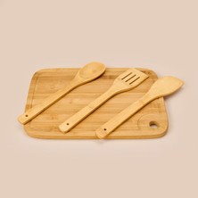 Efemark 4 Parça Bambu Mutfak Seti - Açık Kahverengi - 36X26 cm + 30 cm