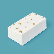 Matmel Kitchen 25'li Yıldız Desen Peçete - Beyaz - 16X8 cm