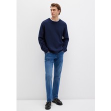 Mavi Yün Karışımlı Lacivert Kazak 0710370-70490