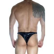 Eterella Erkek Arkası Büzgülü Siyah Lame Brazillian Slip