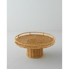 English Home Wicker Plastik Rattan Kek Standı 30 cm Açık Kahverengi