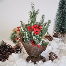 Çuhalı Süslü Çam Ağacı 26 cm