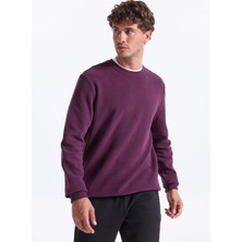 Discovery Expedition D5WM-SWT3940 Mürdüm Bisiklet Yaka Relaxed Düz Erkek Sweatshırt