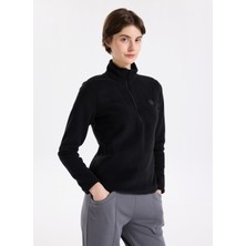 Discovery Expedition D5WL-SWT3302 Siyah Fermuarlı Yaka Basic Düz Kadın Polar Sweatshırt