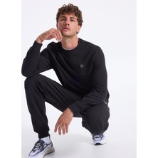 Discovery Expedition D5WM-SWT3987 Siyah Bisiklet Yaka Relaxed Düz Erkek Sweatshırt