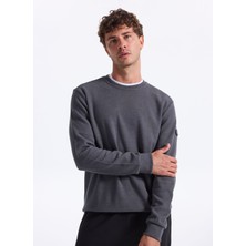 Discovery Expedition D5WM-SWT3940 Antrasit Melanj Bisiklet Yaka Relaxed Düz Erkek Sweatshırt