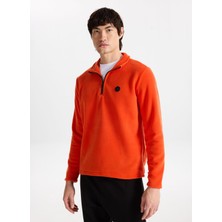 Discovery Expedition D5WM-SWT3300 Turuncu Fermuarlı Yaka Basic Düz Erkek Polar Sweatshırt