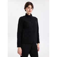 Discovery Expedition D5WL-SWT3303 Siyah Dik Yaka Basic Düz Kadın Polar Sweatshırt