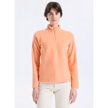 Discovery Expedition D5WL-SWT3302 Somon Fermuarlı Yaka Basic Düz Kadın Polar Sweatshırt