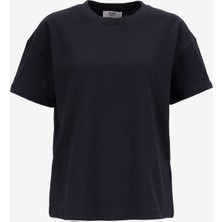 People By Fabrika Bisiklet Yaka Düz Siyah Kadın T-Shirt PBF5WL-TST9524