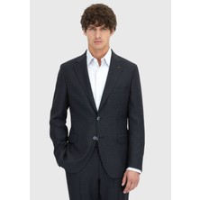 Ramsey Antrasit Kareli Zeroweight Slim Fit %100 Yün Takım Elbise