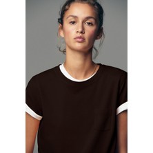 Açelya Okcu Premium Cep Detaylı Kısa Kol Pamuklu  Tişört