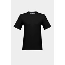 Açelya Okcu Premium Pamuklu Oversize Bisiklet Yaka Kısa Kol Tişört