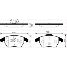 SANGSIN ÖN BALATA P307 2003 207 1.6 2007 308 2007 3008 2009 C4 2004 GDB1605 4252 60 4253 43 WVA23589