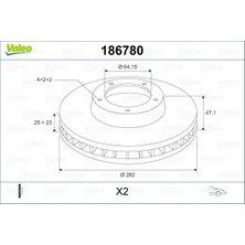 Valeo ÖN FREN DİSKİ HAVA KANALLI HONDA ACCORD 1.8L F18B2 CG8 EURO 1999-2002 282 ÇAP X 4 BIJON - TAKIM