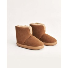 Chirpy Kadın Kışlık Panduf - Harper Camel Nubuk ve  İçi Peluş Kumaşlı Konforlu Ayakkabı