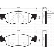 SANGSIN ÖN FREN BALATA FIAT PALIO WEEKEND 96- / ALBEA 01- / DOBLO 00- 9949125 77362180 WVA20907